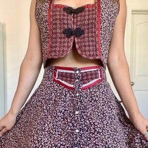 SOLD • vintage gunne sax 2 piece skirt vest set